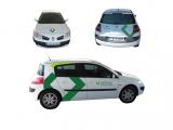 Aplicaci�n de logotipo en veh�culo comercial